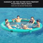 Inflatable Dock Floating Platform, 8ft Inflatable Water Hammock Floating Deck for Lake W/Cupholder, Round Floating Ring Float Ring, Pool Float Raft Lounger Island Platform Pad - Image 8