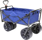 Mac Sports Heavy Duty Collapsible Folding All Terrain Utility Beach Wagon Cart, Blue/Black - Image 4