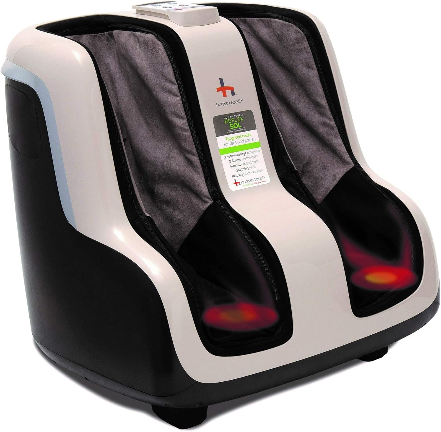 80072A8A-4A3D-E4B1-A126-19CDF499FBE0 Reflex SOL Foot & Calf Massager w/ Heat - Plantar Fasciitis Relief + Circulation + Shiatsu Deep Kneading + Vibrating for Stress + Compression - Adjustable for Women and Men up to Size 12 - Image 1